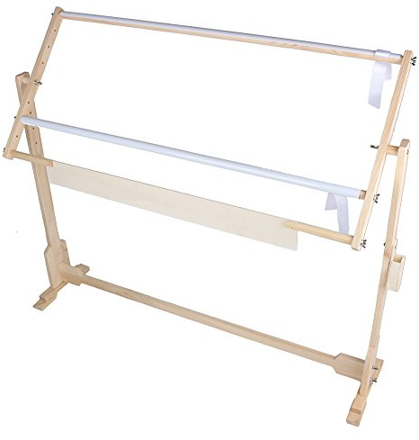 Supporto per Punto Croce, Regolabile in Legno Massello - Set di Cornici per Ricamo, Telaio per Ricamo in Legno, da Pavimento - Punto Croce, Quilting, Ricamo