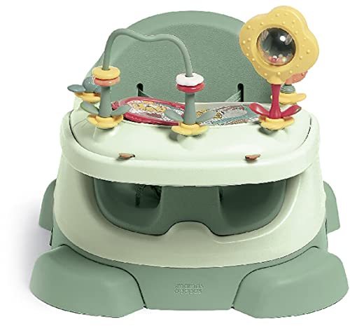 Mamas & Papas Baby Bug Siège rehausseur pour les repas, plateau amovible, harnais, siège réglable et pieds antidérapants, Eucalyptus