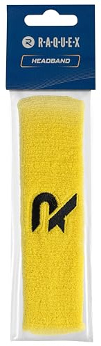 Raquex Fascia per capelli in cotone, morbida e assorbente, per sport, tennis, ciclismo, corsa, fitness e palestra, materiale elastico in cotone (giallo)