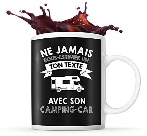 Mug camping car Prénom métier âge Personnalisable | Tasse drôle pour Camping cariste | idée cadeau anniversaire Noël fête des Pères