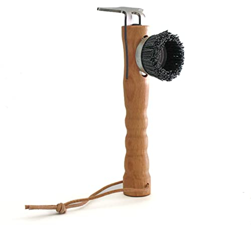Hobber Hufkratzer midsize für Pferde, Ergonomischer Hufkratzer für Pferde, 2 in 1, Pferdepflege, Hufpflege, Hufausräumer, Umweltbewusst, Picker, Edelstahl, Bürste, Holz, Hufpick