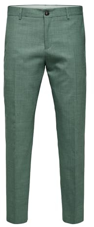 Selected Pantalones de Traje Slhslim-Oasis Linen TRS Noos para Hombre, Verde Claro (Mezcla Verde Claro), 50 EU