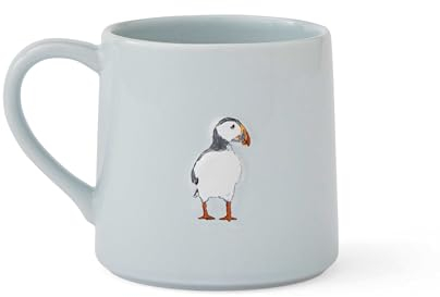 Cooksmart Tazza da caffè in rilievo dal design britannico, tazze da caffè in ceramica per casa o lavoro, grandi tazze per bevande calde, tazze da tè e caffè, uccelli costieri