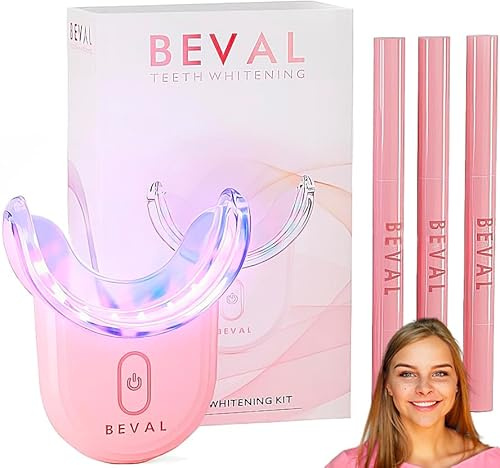 Beval Kit di sbiancamento dentale - Kit per sbiancare i denti con dispositivo LED e siringa gel sbiancante - Risultati in 1 settimana