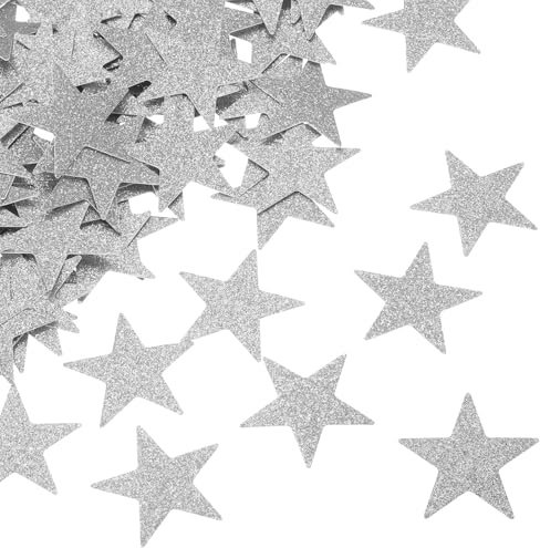QUARKZMAN 200pz Stella Coriandoli Coriandoli Tavolo Coriandoli Decorazione per Festa Matrimonio Festival Decorazioni 0,39x0,39 Argento