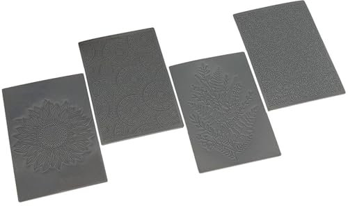 Oshhni 4 Stück -Strukturblätter für Ton, zur Herstellung von Ohrringen und Schmuck, Heimdekoration, Fondant-Prägegerät, einfach zu verwendende