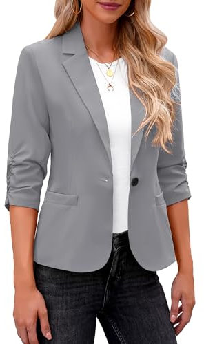 Roskiky Blazer Damen Elegant Damen Jacke Dressy 3/20 Ärmel Blazer M