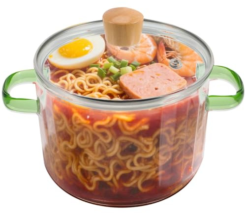 Healifty Glas kochtopf 1,5 l Glastopf mit Deckel Hitzebeständiger Klarglas Kochtopf und Pfanne Simmertopf zum Kochen für Pasta, Nudeln, Suppe, Milch, Tee und Salat