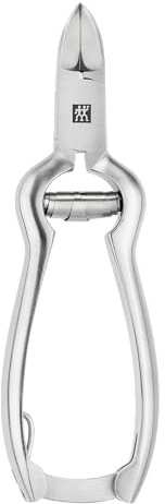 ZWILLING Alicate para uñas (con muelle amortiguador, forma ergonómica, hojas especialmente afiladas para uñas de manos y pies duras), Premium, plateado