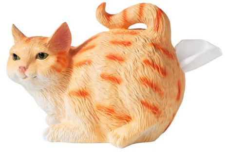Porta Fazzoletti a Forma di Sedere di Gatto - Porta Fazzoletti Gattino Divertente,Accessorio Decorativo Divertente In Resina Materiale Resistente Ideale Per Arredamento Bagno Sala Da