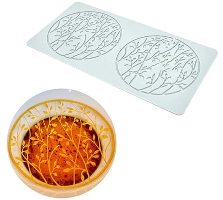 Patrón de ramas de hojas con cordones para tartas, fondant, pasteles, siliconas, fondant, impresiones, decoración de pasteles, suministros de decoración de hojas, patrón de ramas, cordones, caramelos