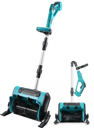 MaxEarn Cordless Snow Shovel for Makita 18V Battery, 12 Electric Foldable Snow Blower with Adjustable Direction & Telescopic Pole for Patio, Deck, Driveway, 16.5 ft Throwing Distance (No Battery)