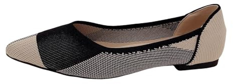 VBEDKDEB Ballerines plates confortables pour femme - Chaussures de travail avec bout fermé épais et talon bloc bas - Ballerine pieds nus, gris, 39 EU