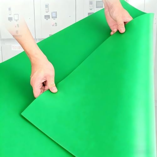 Smooth Insulating Rubber Mat for Distribution Rooms, Switchboard Insulated Sheet Floor Matting Roll, Fusebox Electric Shock Safety Pad(Green,2mx1mx5mm (7'x3'x3/16))