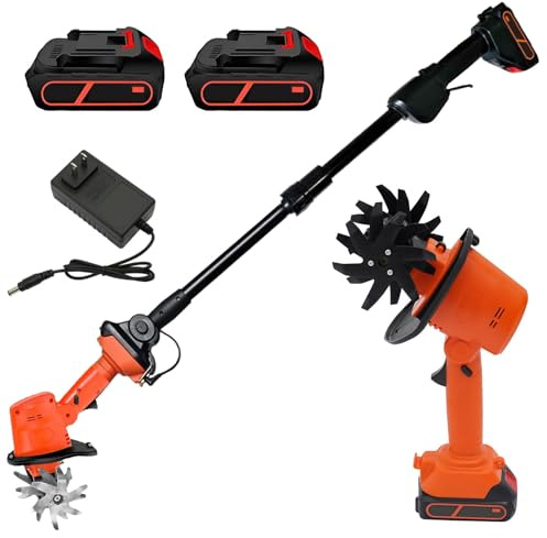Mini Coltivatore A Batteria, Coltivatore Manuale Con Batteria, 235 Giri/min, Larghezza E Profondità Di Lavorazione 10 Cm, Con Maniglia Regolabile, Motozappa Elettrico, Coltivatore Per Giardinaggio