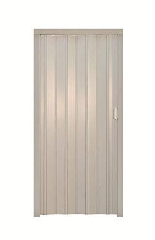 Falttür aus PVC glänzend grau Pastell 88,5x214 mit Schloss