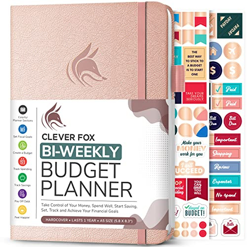Clever Fox Bi-Weekly Budget Planner – Undated Financial Organizer with Expense & Bill Tracker – Finance Book for Household Money Budgeting – 5.8″ x 8.3″ Hardcover (Rose Gold)