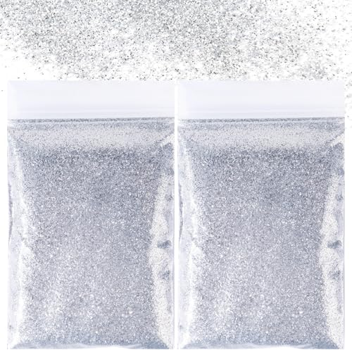 100g Poudre à Paillettes Argent Peinture Pailletée Fines Scintillant en PET Accessoire Loisirs Créatif Décoration Maquillage Ongles Nail Bricolage Artisanat Carte pour Fête Noël Mariage Anniversaire