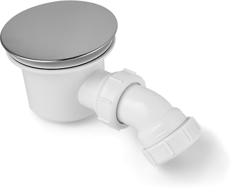 Heilmetz Duschablauf mit integriertem Geruchsverschluss 90mm Ablaufgarnitur für Duschwannen, Auslass ∅ 40 mm Duschablauf mit Geruchsverschluss +Haarsieb+Chrom Abdeckhaube Ablaufloch