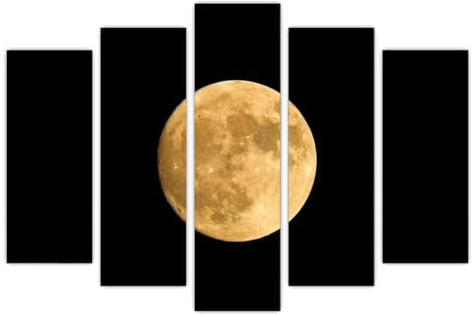 AREDE Set di 5 Stampe da Parete Quadri Moderni Decorazioni da Muro per Casa Soggiorno Camera da Letto e Cucina Luna piena| 120 x 80 cm | Pronto da appendere