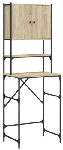 vidaXL Armario para Lavadora, Estantería de Almacenaje, Estantes para Encima de Inodoro, Mueble para Baño, Madera de Ingeniería Roble Sonoma