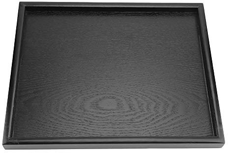 Pwshymi Wooden Serving Tray, Coffee Tray Multipurpose Serving Tray Black Decorative Tray for Breakfast Restaurant (30 * 24)