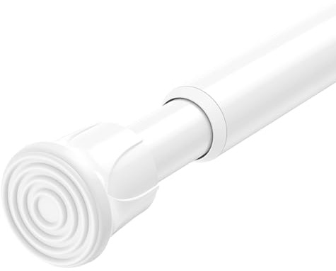QINGYUN Asta di tensione da 71 a 122 cm, asta per tende regolabile, senza foratura, asta a molla estensibile a pressione fai da te, per finestra, armadio, cucina, bianco