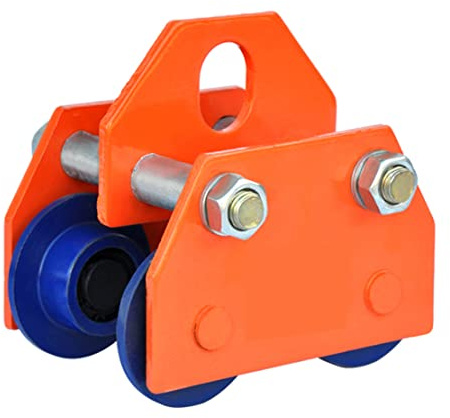 OABIWEGH Alloy Steel Manually Trolley 2 Ton/4400LBS Capacity, Heavy Duty Push Beam Trolley, Plain Trolley Crane With Four Sturdy Wheels, Adjustable For I-Beam Flange Width 3.7 To 4.9