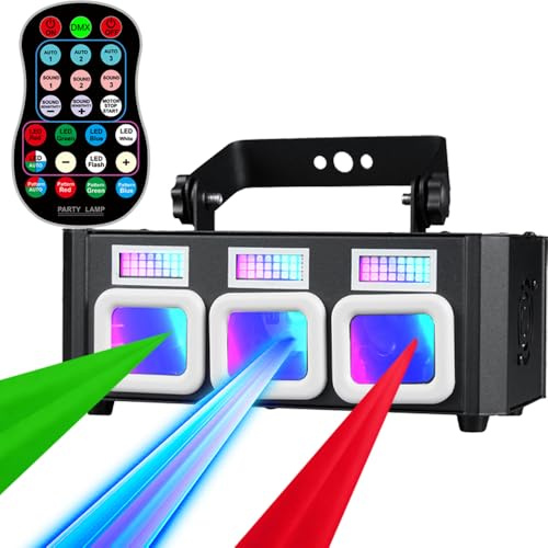 Disco Lights,LED Strobe Super Blue Pattern Stage Light – 72 RGBW LEDs &160 Mixed Dynamic Patterns for Birthday,Christmas,Halloween,Friends Gathering,Stage,Wedding Events,bar,Home Parties,Metal,DMX512