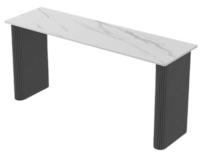 Bartabeller Home Rock Slab Barbord med metallben Kommersiellt balkongbord långt smalt bänkhöjd Bar Bordets Högbord(Multi-colored)
