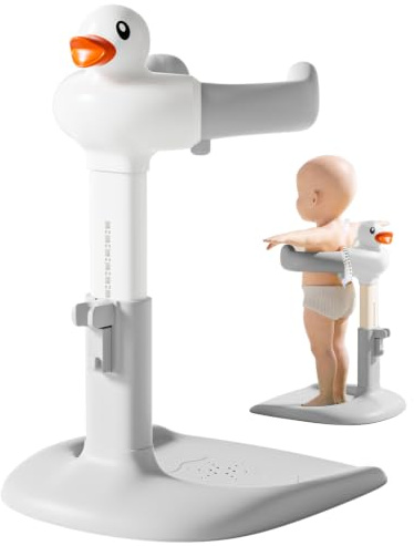 goldmiky Soporte de Bañera para Bebé, Amarillo | Ducha para Niños de Pie, Base Antideslizante, Asa de Seguridad, Para Niños de 8 a 36 Meses