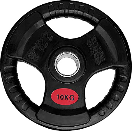 Disco de Pesa olímpica 10.00KG Hierro fundida con Revestimiento de Caucho Marca Fit-Force