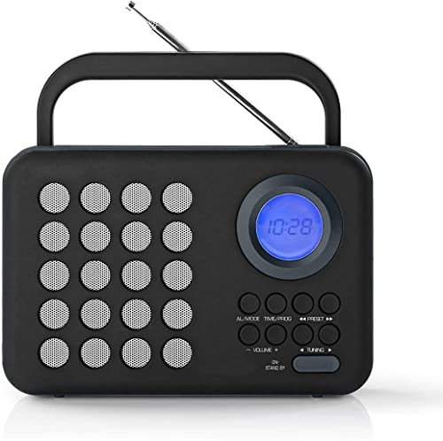 4-in-1 Digital FM Radio, Interference Free with PLL Tuning Playback | 3W Playback Speaker via MicroSD Card or USB Port | Alarm clock | Sleep timer | 2 LED Screen size | Battery or Mains Powered