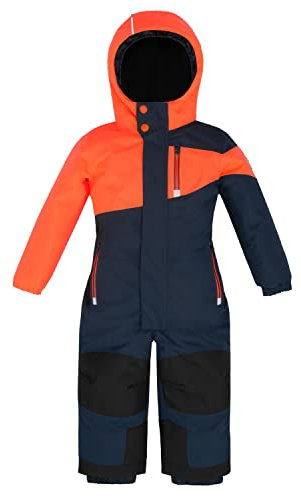 Killtec Kinder Skioverall 38469-814 wasserdicht 10.000 mm Wassersäule - dunkelnavy/neon orange - Größe 128
