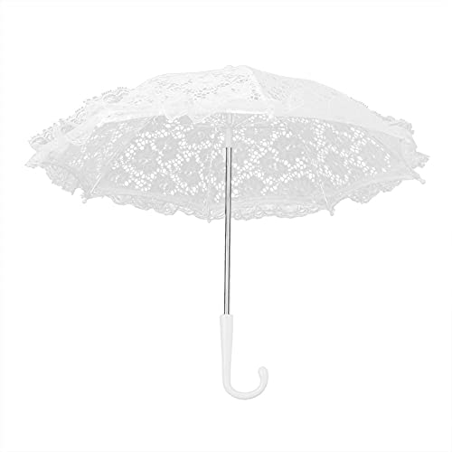 Elprico Spitzenschirm, Vintage-Handwerk, Stickerei, Sonnenschirm, Hochzeit, Brautschirm, Bankett, Kinder, Bühnendekoration, Verlobung, Fotografie, Requisite, Mini-Größe (51239 weiß)