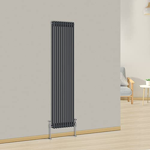 NRG Column Radiator Anthracite 1800x470mm Double Traditional Cast Iron Style Heater Interior Designer Vertical Bathroom Radiators