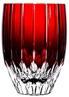 Ajka Castille - Bicchiere Highball in cristallo rosso rubino con scatola di piombo, 382,7 ml, unità singola