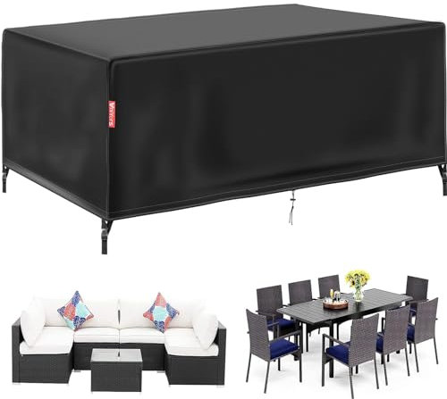 VniYors Funda Mesa Exterior Impermeable, 210d Funda Muebles Exterior Impermeable, Tela Impermeable Funda Mesa Jardin Impermeable, Anti-UV Funda Bicicleta Exterior Impermeable (242 * 160 * 100cm)