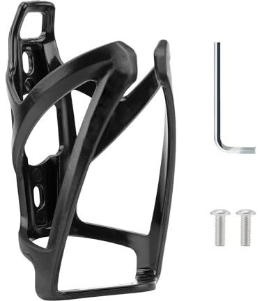 1 porte-bouteille de vélo en plastique noir durable avec 2 vis et 1 clé Allen, convient pour les vélos de montagne et de route
