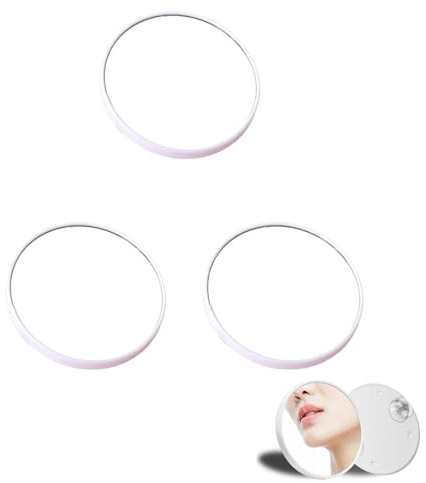 Eabdice 3 Pièces Miroir à Ventouse, Miroir Cosmétique 10x, Miroir de Maquillage à Ventouse 15 cm, Adapté à Un Usage Domestique, aux Salons de Beauté et aux Voyages