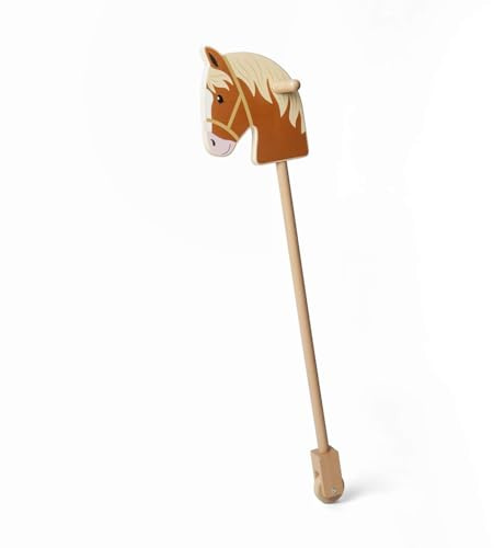 Bigjigs Toys Wooden Hobby Horse - Ride On Stick Horses, Pretend Play Pony, Gifts For Toddlers, Sustainably Made with Eco Friendly Wood, Age 18+ Months