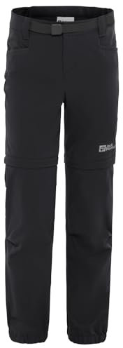 Jack Wolfskin Unisex Kinder Active Zip Off Pants K Wanderhose, Schwarz, 164 EU