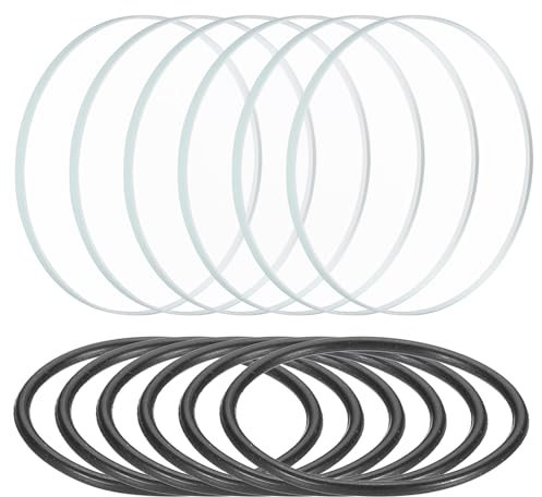 PATIKIL 1.1 Lente LED, 6 Set de Lentes de Cristal con Borde Pulido y Anillo de Silicona para Repuesto de Lente de Fuente de Luz, Transparente