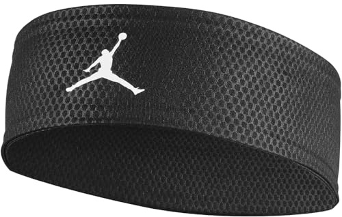 Nike Jordan Dri-FIT Sport Headband – Lightweight Basketball Headband – Sweat-Absorbing Performance Headband, Black/White, One Size