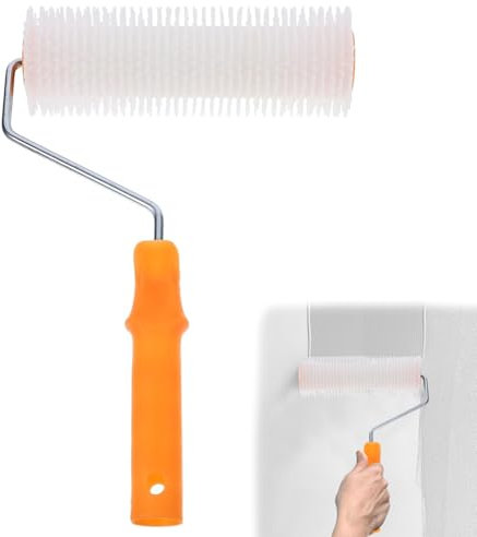 Rodillo de Puas Autonivelante 23 cm con Longitud Púas 14mm, Rodillos Ventilación Pintura Pared en Recubrimiento Epoxi, Herramientas Cemento Autonivelación para Revestimientos Suelos, Burbujas Eliminar