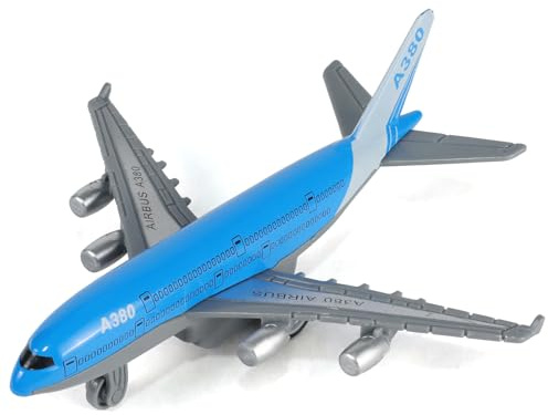 QIYUMOKE 1/400 A380 Flugzeug-Spielzeug mit Rückzugfunktion für Jungen Flugzeugmodell aus weiß lackiertem Kunststoff (14 cm Länge)