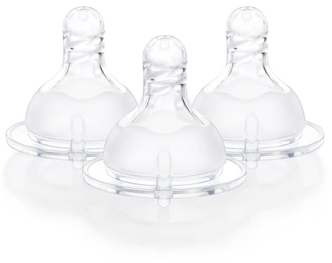 LittleForBig Silikon Soft Touch Erwachsenen Flaschensauger Ersatzteile für Flaschen - Spiraltextur 3er-Pack