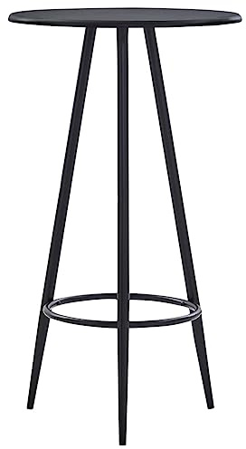 Mokuyary barbord svart 60 x 107,5 cm MDF-barbord, högt bord bistrobord bardisk för hemmabar, vardagsrum och matrum