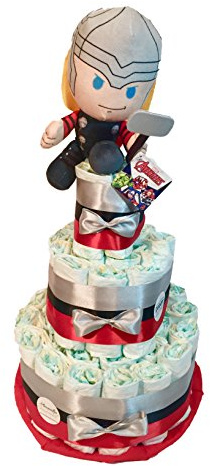 Dott The Avengers Thor Gâteau à couches Talla 3 (4-9 kg) rouge