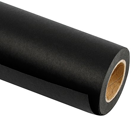 RUSPEPA Rouleau De Papier Kraft Noir - 44,5 Cm X 30 M - Papier Recyclé Pour L'Artisanat, L'Art, L'Emballage Du Cadeau, L'Emballage, La Poste, L'Expédition, Le Port Et Le Colis